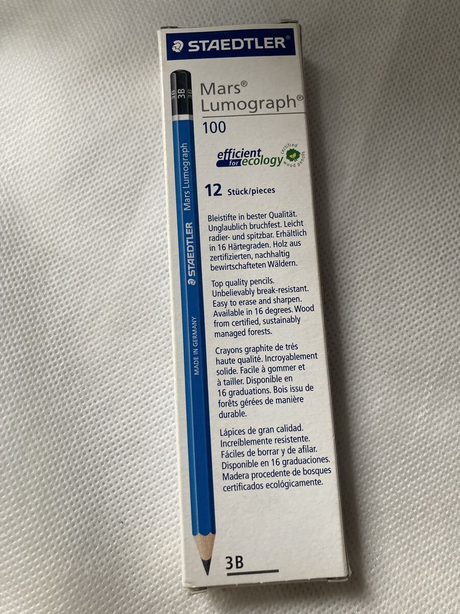 ◆ ステッドラー 【STAEDTLER】 MarsLLumograph 100 マルスルモグラフ　3B 鉛筆 12本　◆