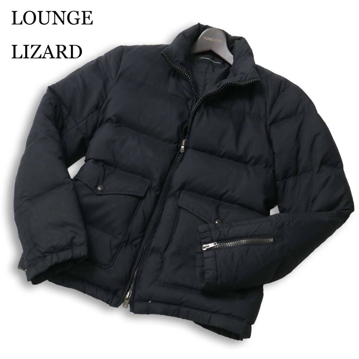 LOUNGE LIZARD ラウンジリザード 秋冬★ ナイロン ダウン ジャケット Sz.2 メンズ 黒 日本製