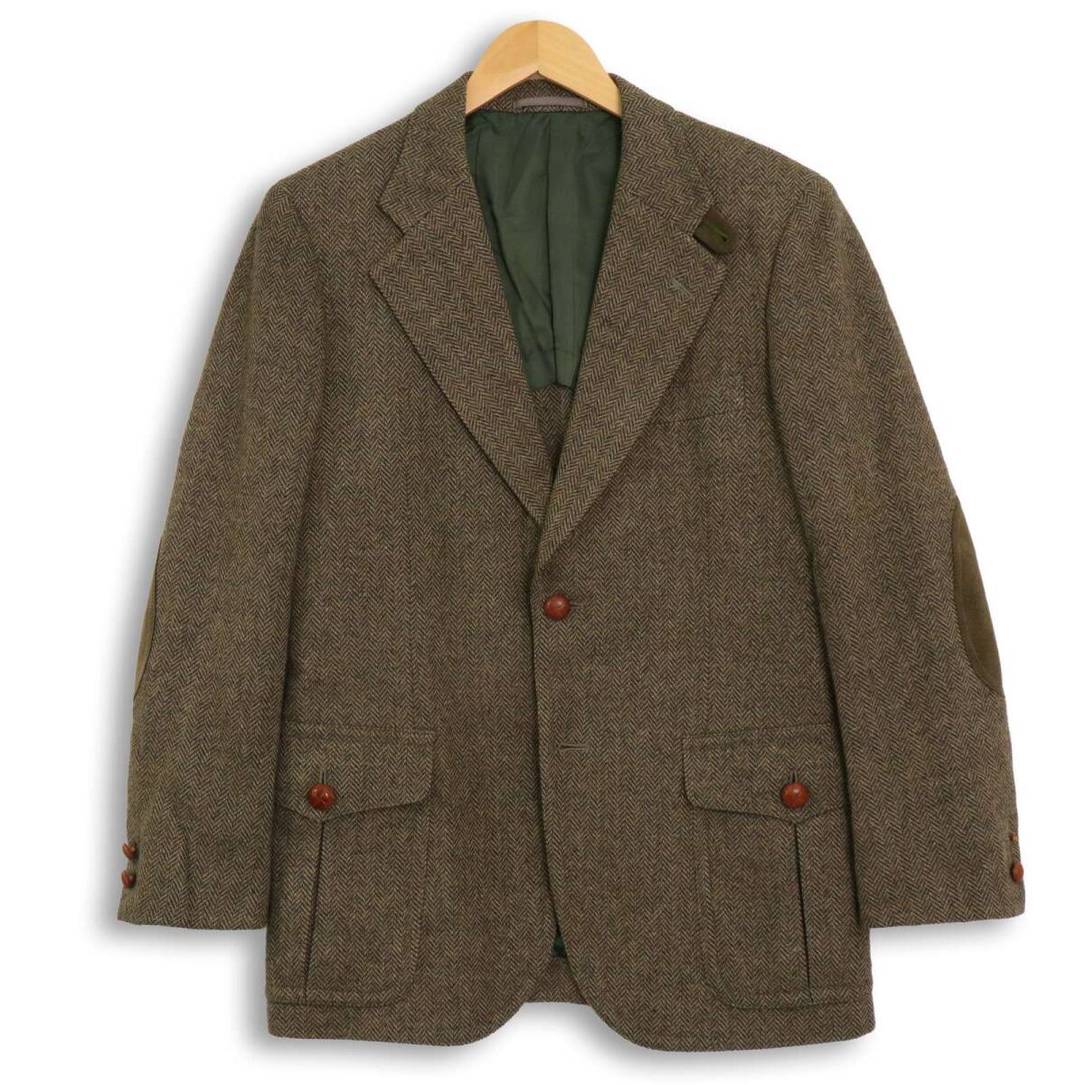 Sons サンズ 秋冬 ウール★ エルボーパッチ ツイード ヘリンボーン テーラード ジャケット ブレザー Sz.S-M位 メンズ