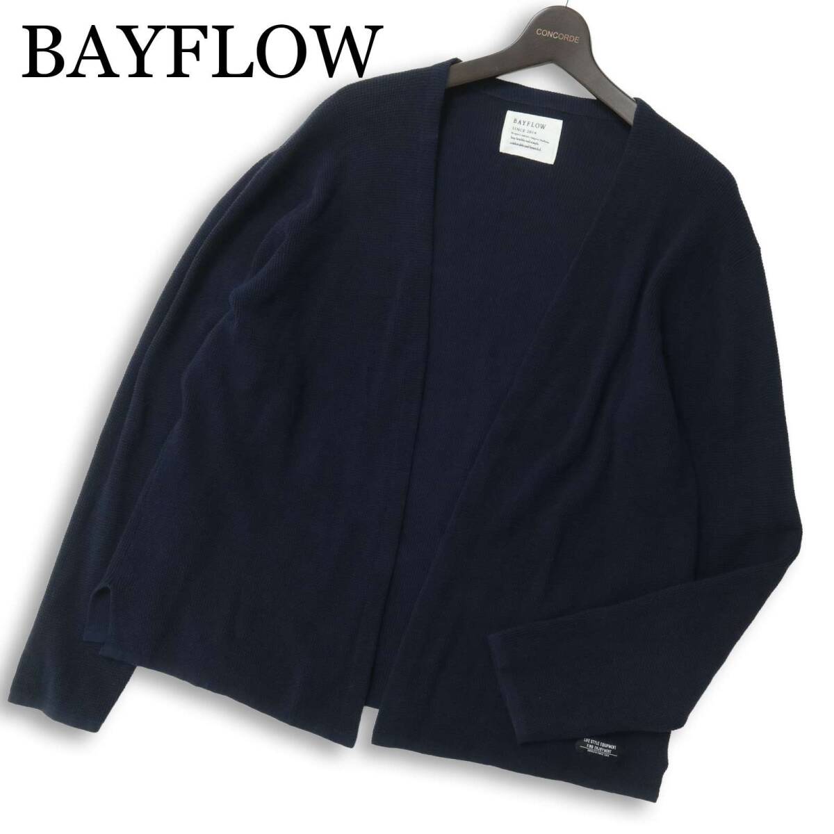 BAYFLOW ベイフロー 通年★ コットン ニット カーディガン 羽織り Sz.4 メンズ