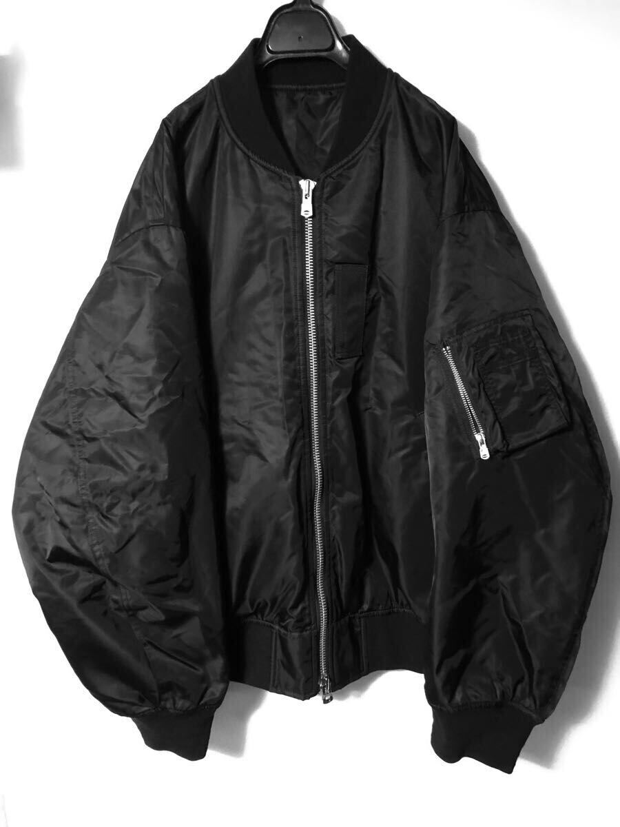 TAKAHIROMIYASHITA The Soloist 25SS Huge Bomber Jacket 46 ボンバージャケット マルチジップ オーバーサイズ 黒 サイド開き ソロイスト
