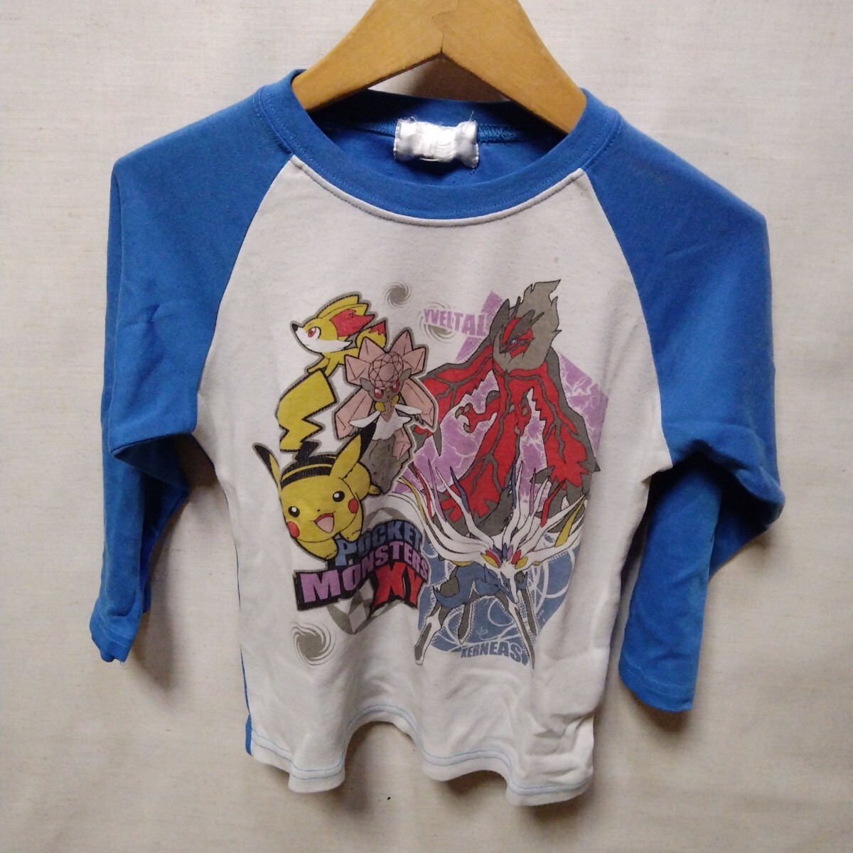 全国送料無料 ポケモンXY 子供服キッズ男&女の子長袖ラグランスリーブTシャツ ロンT 110