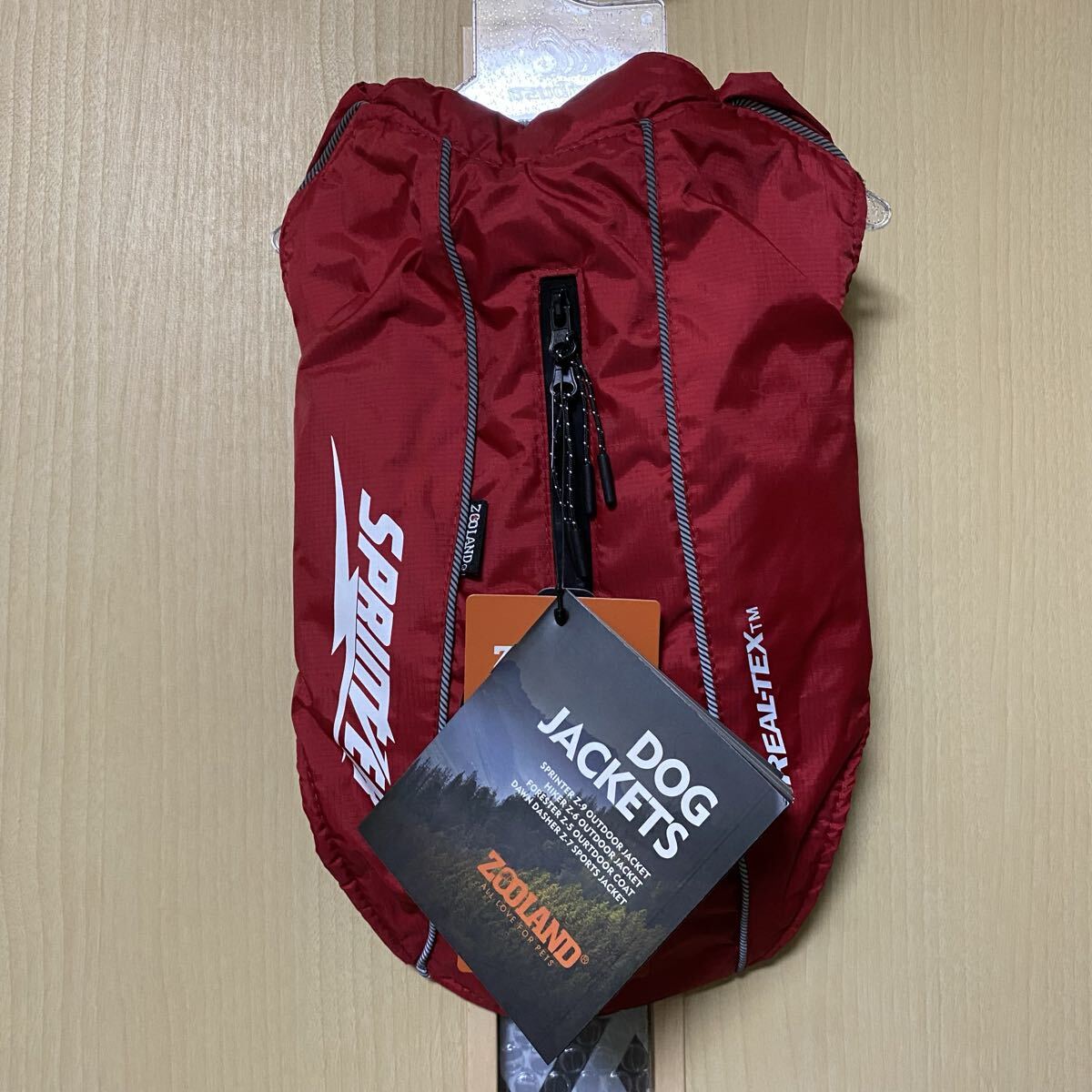 ZOOLAND OUTDOOR アウトドア レインウェア 合羽 カッパ スノーウェア レッド M 犬服 ドッグウェア 雨 雪 ジャケット ジャンパー