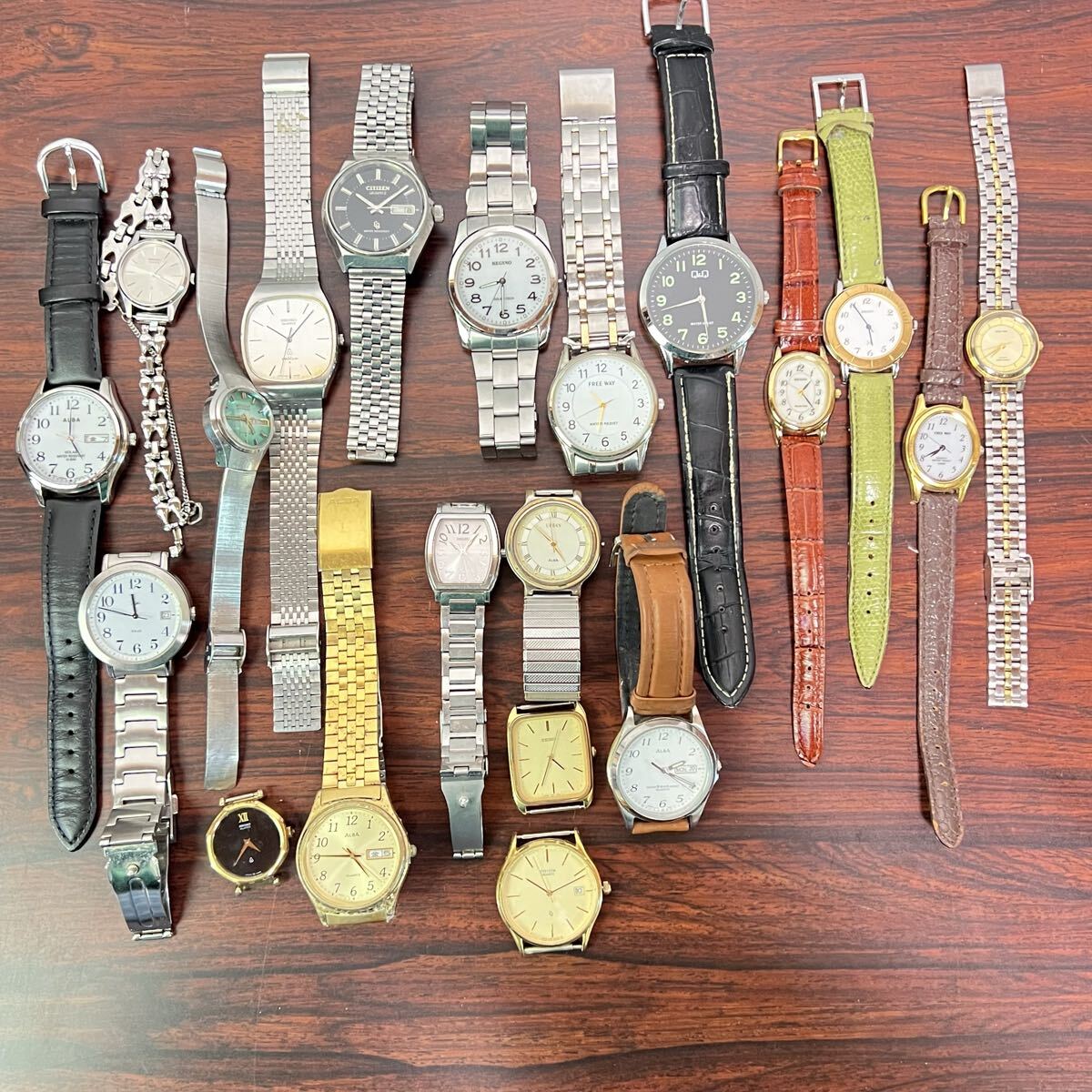 まとめ売り 20点 腕時計 クォーツ 電池切れ SEIKO セイコー ALBA CITIZEN シチズン Q&Q REGUNOなど y1-44