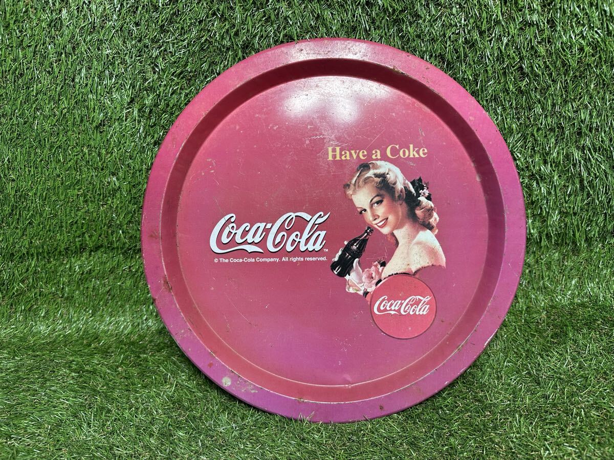 A357 コカコーラ　オリビア・ニュートン＝ジョン　お盆　ヴィンテージ　現状品