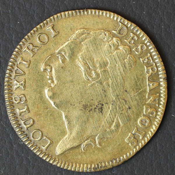 *[令]フランス ルイ16世 黄銅製トークン（1774-1792）コイン、銅貨[E7875]7k9