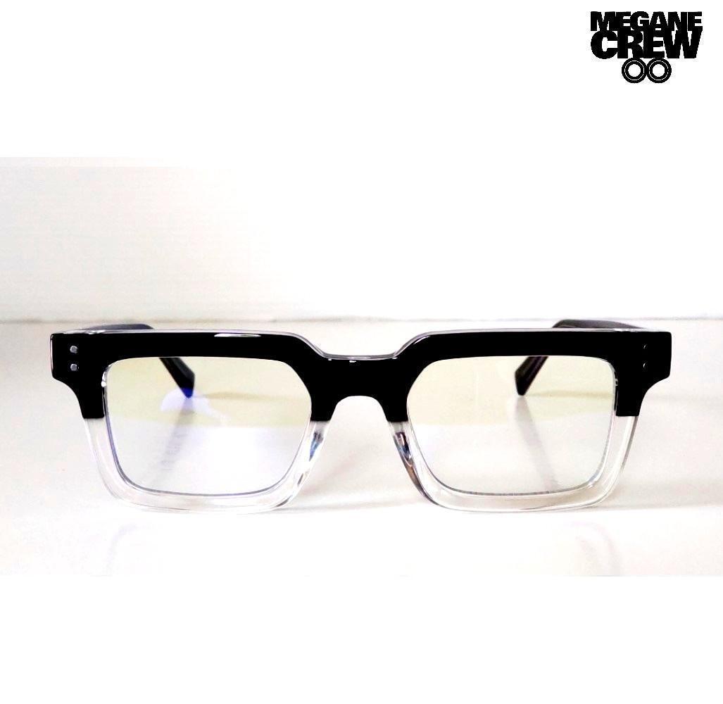 Quadra Edge クワドラエッジ ハーフブラック スクエアメガネ 01