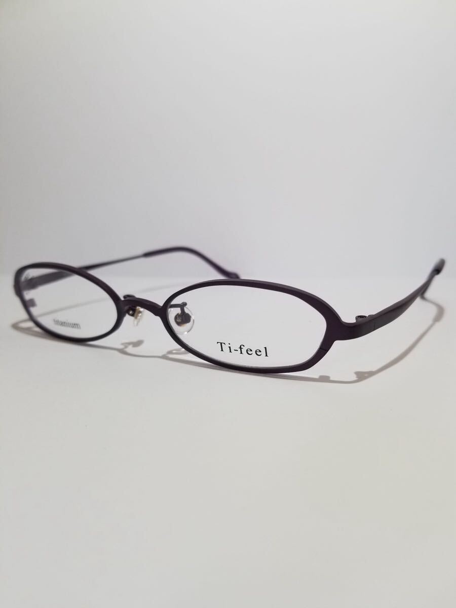 未使用 眼鏡 メガネフレーム Ti-feel Canna 3 軽量12g フルリム チタンフレーム 国産 日本製 MADE IN JAPAN 48口17-140 FG-1