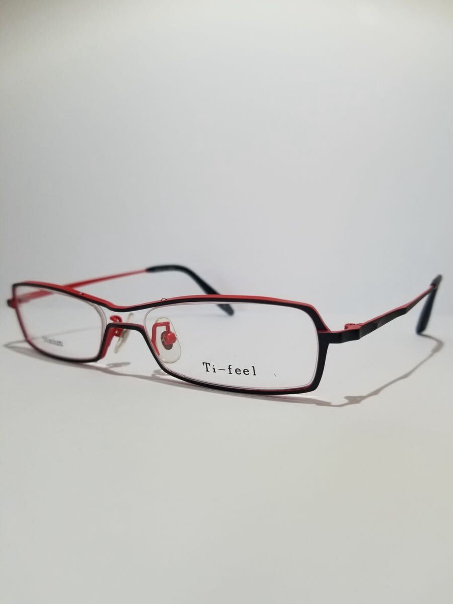 未使用 眼鏡 メガネフレーム Ti-feel TI-919 軽量14g 200/240 フルリム チタンフレーム 国産 日本製 MADE IN JAPAN 52口17-140 FG-1