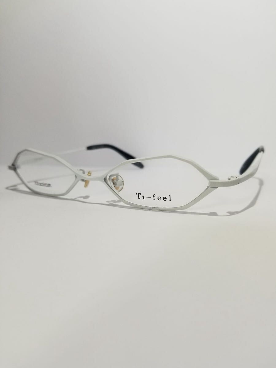 未使用 眼鏡 メガネフレーム Ti-feel TI-908 58 軽量11g フルリム チタンフレーム 国産 日本製 FRAME JAPAN 48口14-140 FG-1
