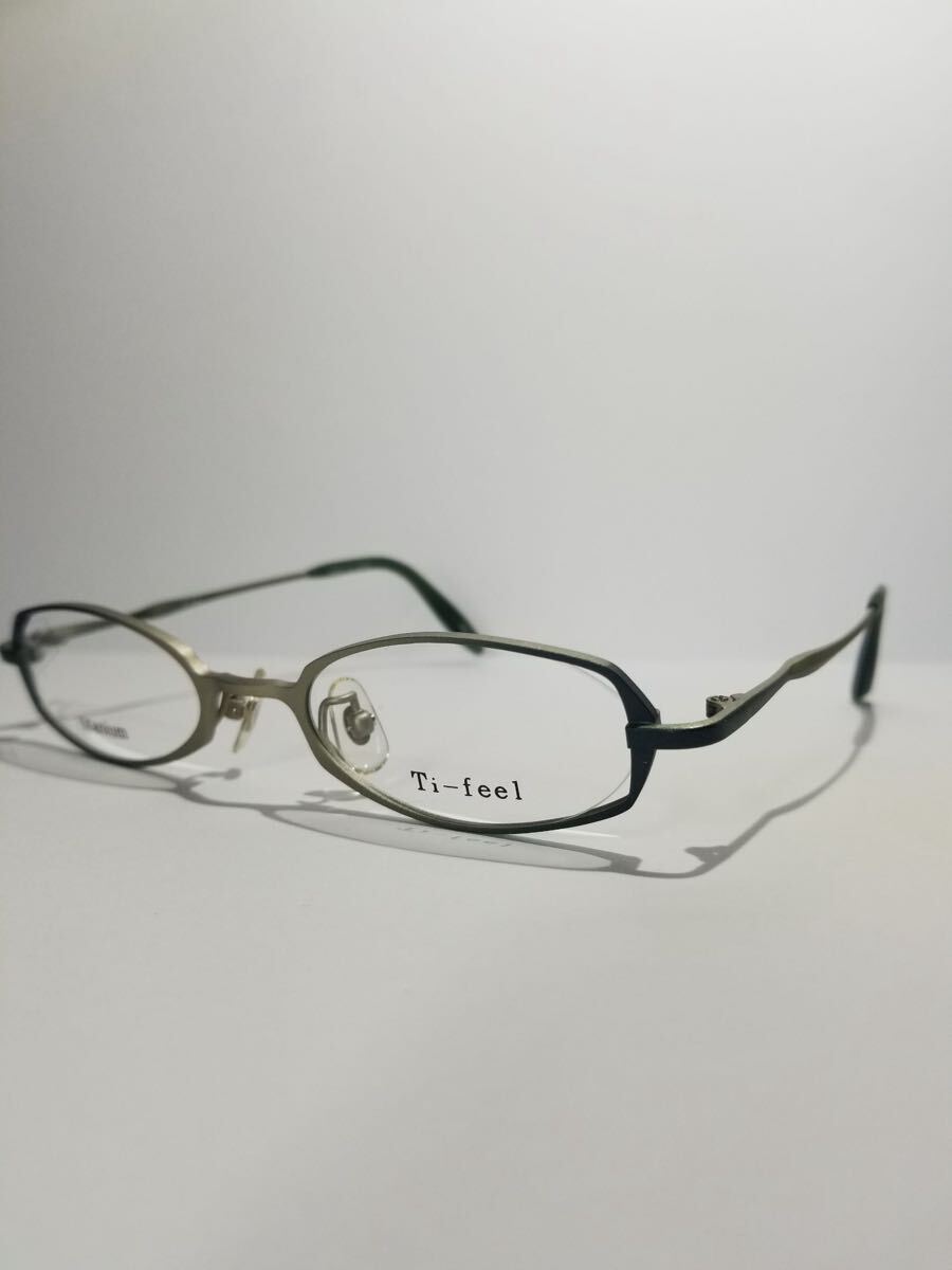未使用 眼鏡 メガネフレーム Ti-feel RIRA 42 軽量11g フルリム チタンフレーム 国産 日本製 MADE IN JAPAN 47口19-140 FJ-1 
