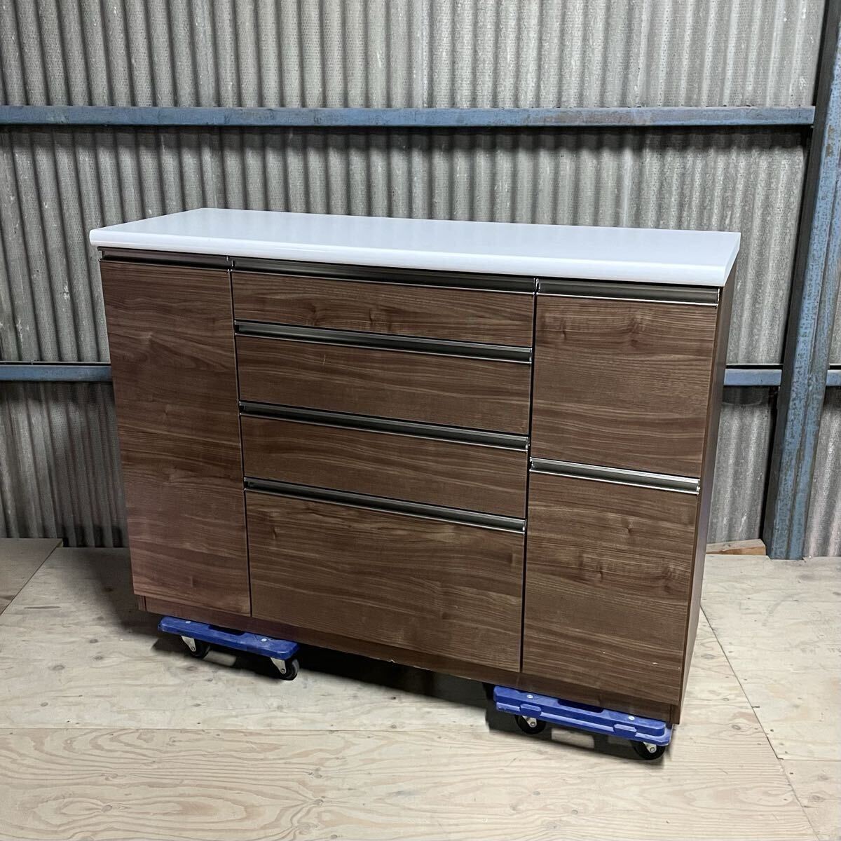 SNT1371 直接取引歓迎 古賀家具工業 キッチンカウンター セイント 140 カップボード キッチンボード 収納 作業台 キッチン収納