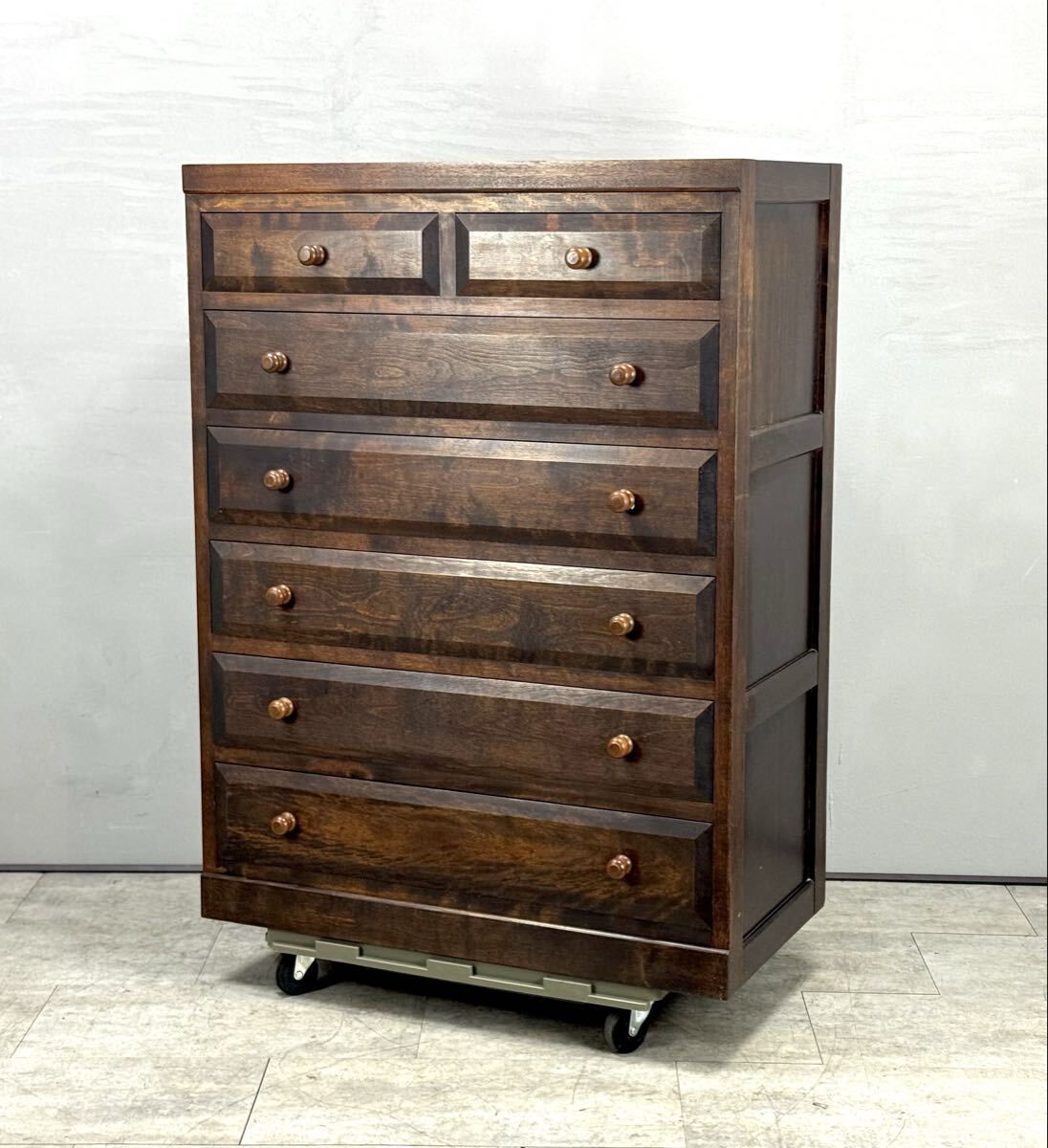 松本民芸家具 無垢材 D型 整理タンス さくら 箪笥 棚 収納 チェスト 和風 箪笥 引き出し 和家具 タンス■兵庫県姫路市から A26-056