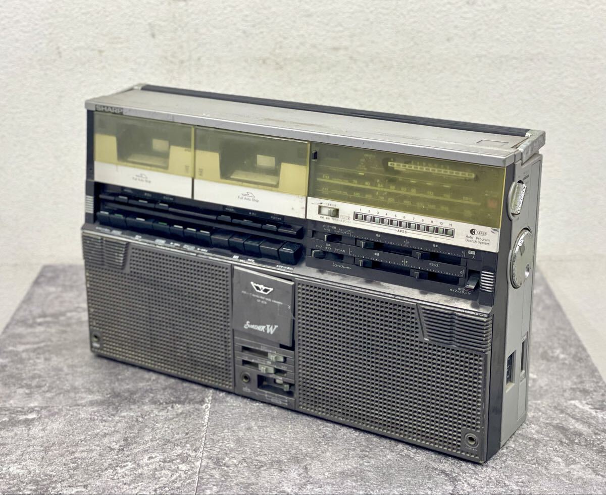 ジャンク■SHARP GF-808 ラジオ付ステレオテープレコーダー ラジカセ ダブルカセット カセットデッキ■兵庫県姫路市から L5 26-309