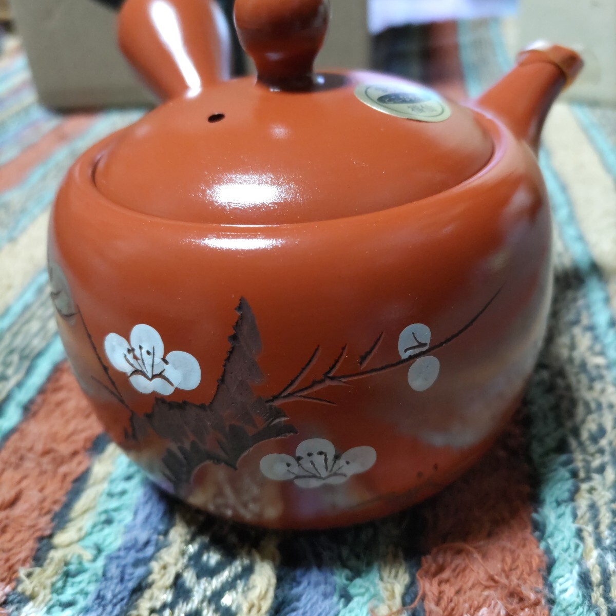 常滑焼 きゅうす 急須 朱泥 茶器 茶色 宇治田原製茶場 朱泥松竹梅急須
