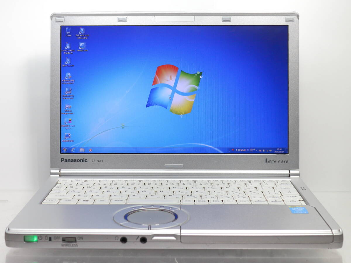 Panasonic Let’s note NX3 CF-NX3RDJCS/Core i3-4010U/8GBメモリ/HDD320GB/12.1HD+TFT(1600×900)/Windows7 Pro リカバリ領域有 #0117
