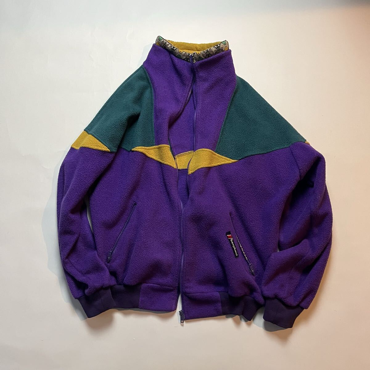 vintage バーグハウス フリースジャケット M L パープル フルジップ ヴィンテージ