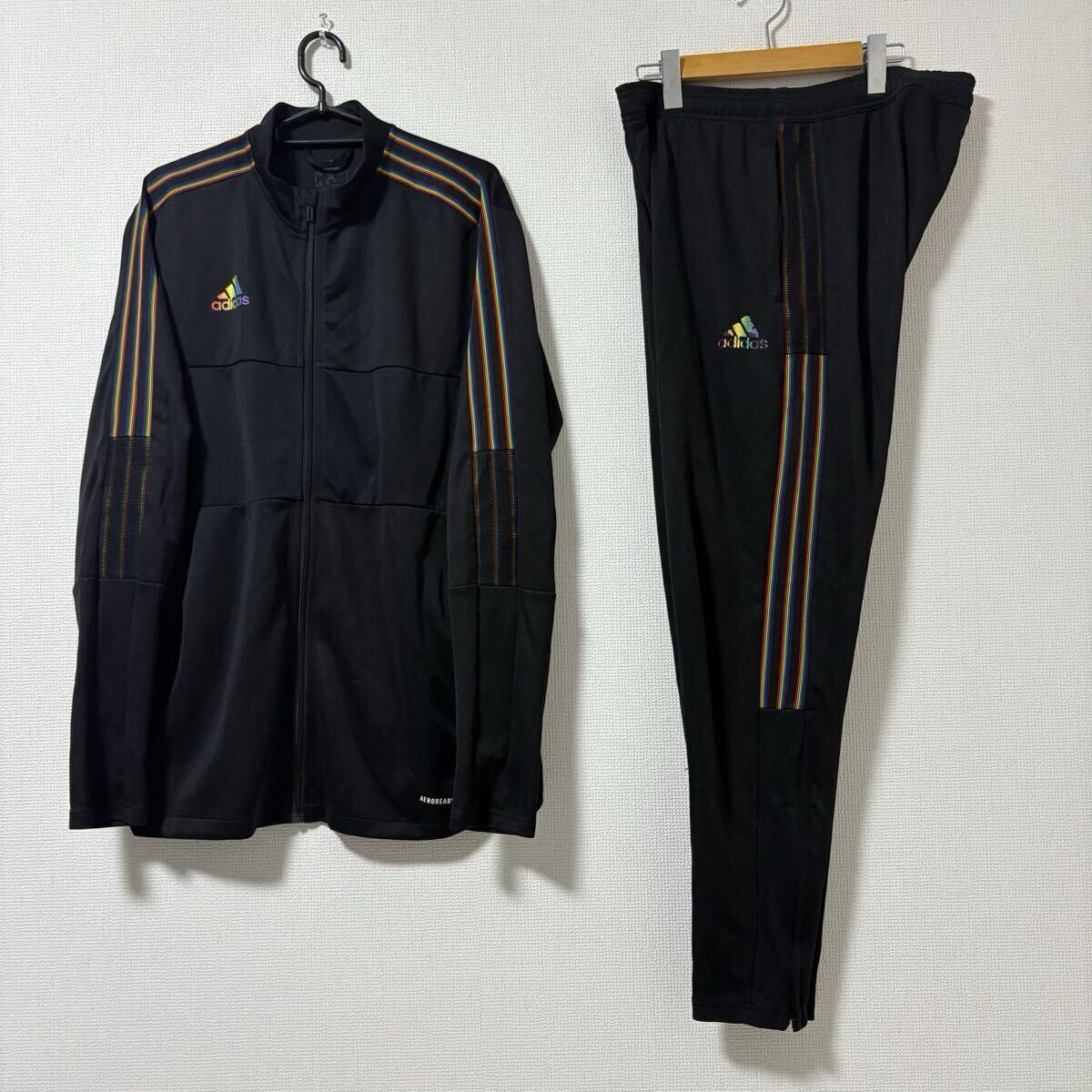 【XXL相当】adidas ジャージ 上下セット アディダス ブラック XO スポーツウェア 
