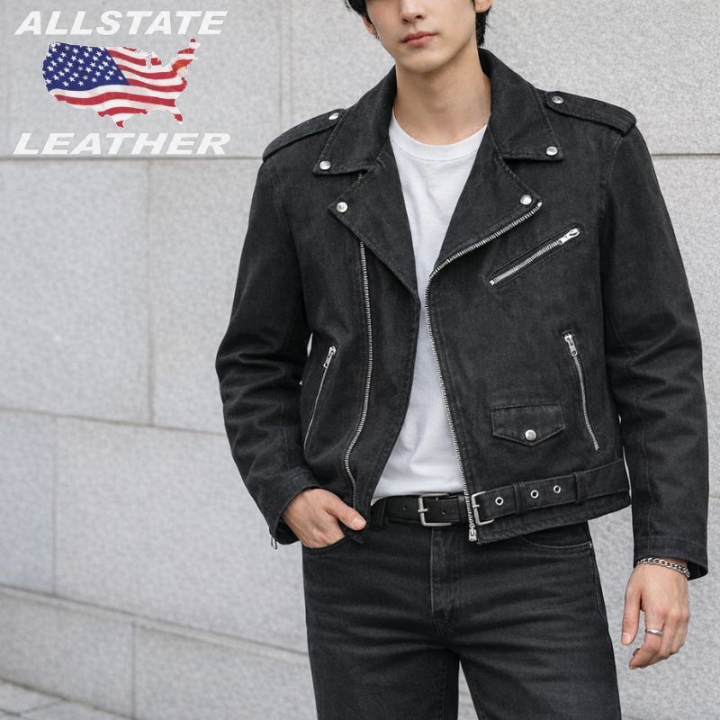 【セール！】ALLSTATE LEATHER AL2954 メンズ デニム ライダースジャケット Mサイズ