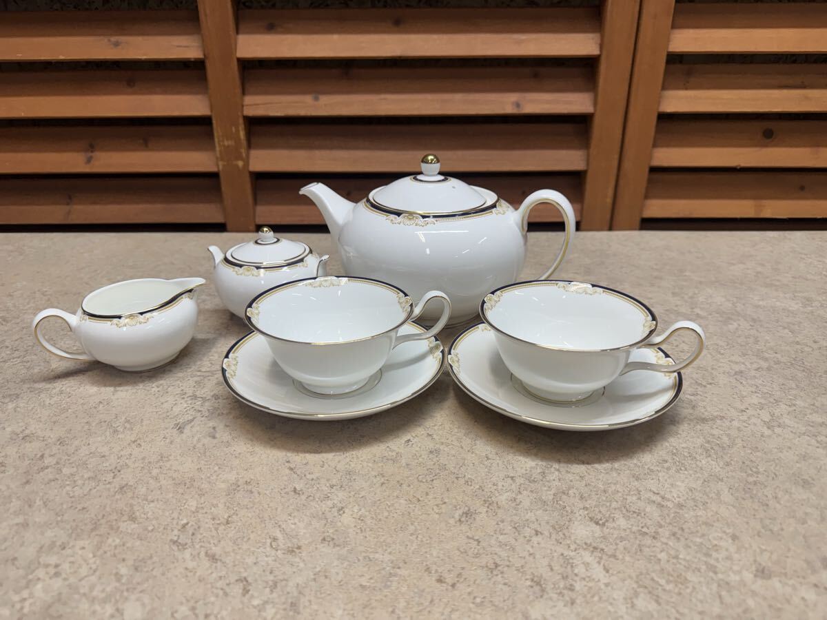 ◎109【WEDGWOOD】CAVENDISH ウエッジウッド キャベンディッシュ ティーセット カップ＆ソーサー シュガーポット クリーマー 英国 中古