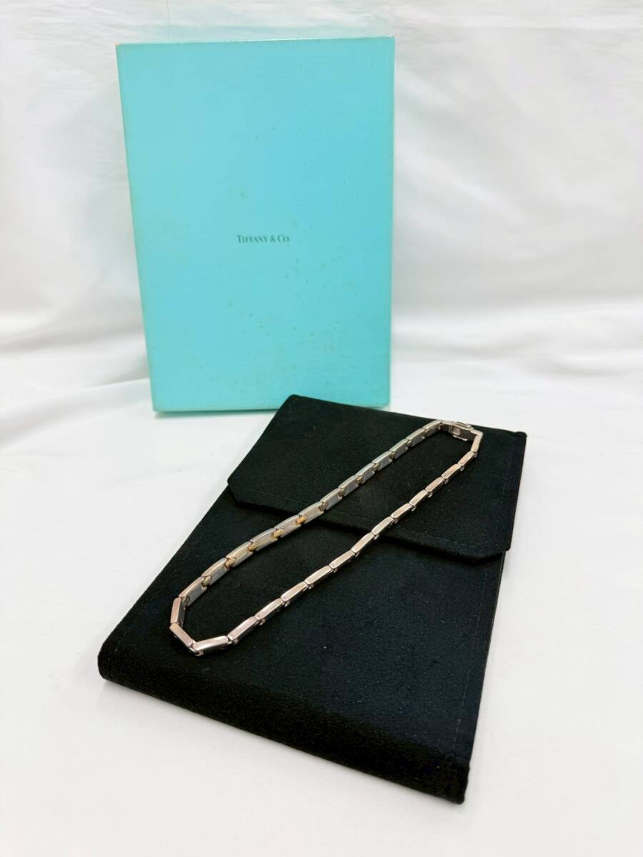 H2412*85　Tiffany&Co.　ティファニー　ネックレス　Hリンク　コンビ　925　総重量約93.21g　チョーカー　アクセサリー　箱/保存ケース付き