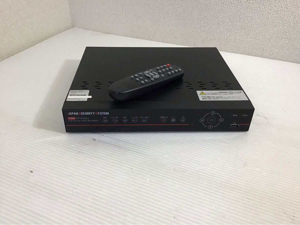日本防犯システム　4ch デジタルレコーダー　PF－RA304 アナログHDビデオレコーダー　防犯カメラ　リモコン付