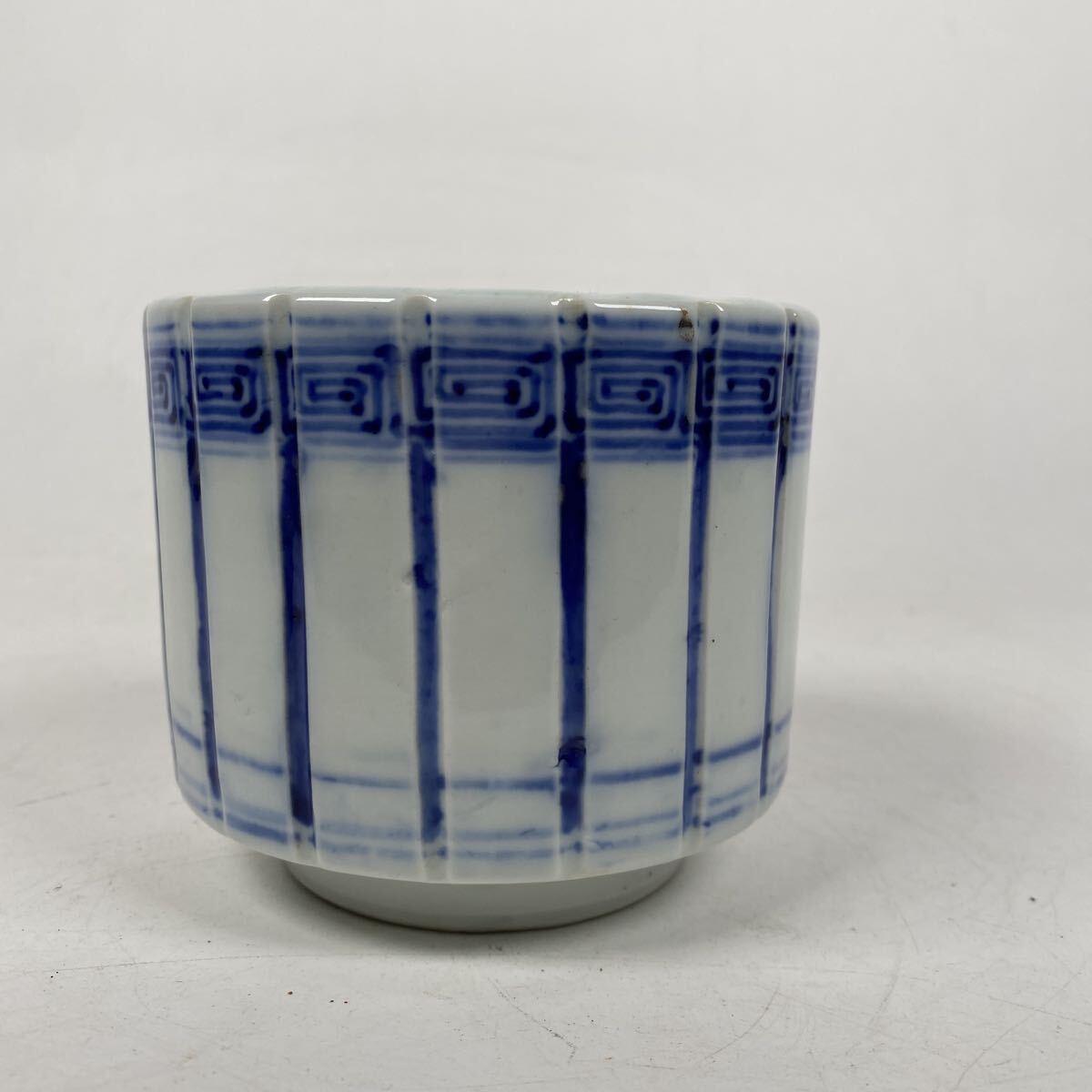 旧家整理品 中国古美術 染付 筆筒 道光年製 時代 唐物 茶道具 書道具 中国古玩 骨董品 古美術品【19】