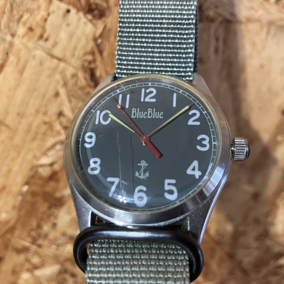 HOLLYWOOD RANCH MARKET Blue Blue Automatic MARINE TIME 腕時計 ウォッチ 自動巻 オートマチック ミリタリー HRM 聖林公司