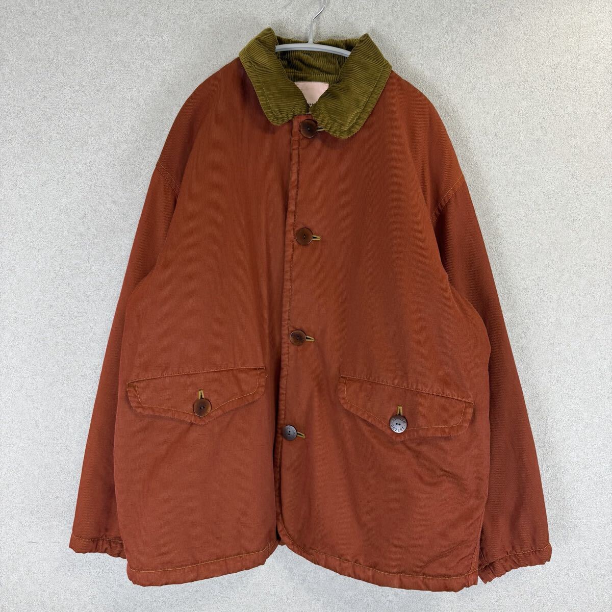 希少 美品 dezert 襟コーデュロイ ハンティングジャケット カバーオール オレンジ ブラウン キルティング デザート コーズ size M 田口成彦