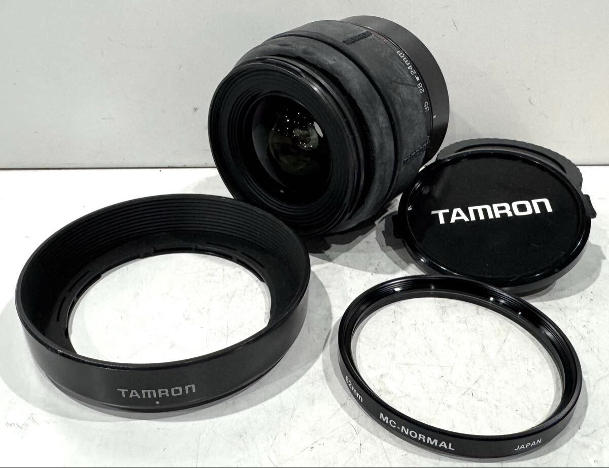 260122C☆ TAMRON AF ASPHERICAL 24-70mm 1:3.3-5.6 0.4m[1.3ft] φ62 Canon用 AFレンズ レンズフード、おまけ付 ♪配送＝宅急便(EAZY)♪