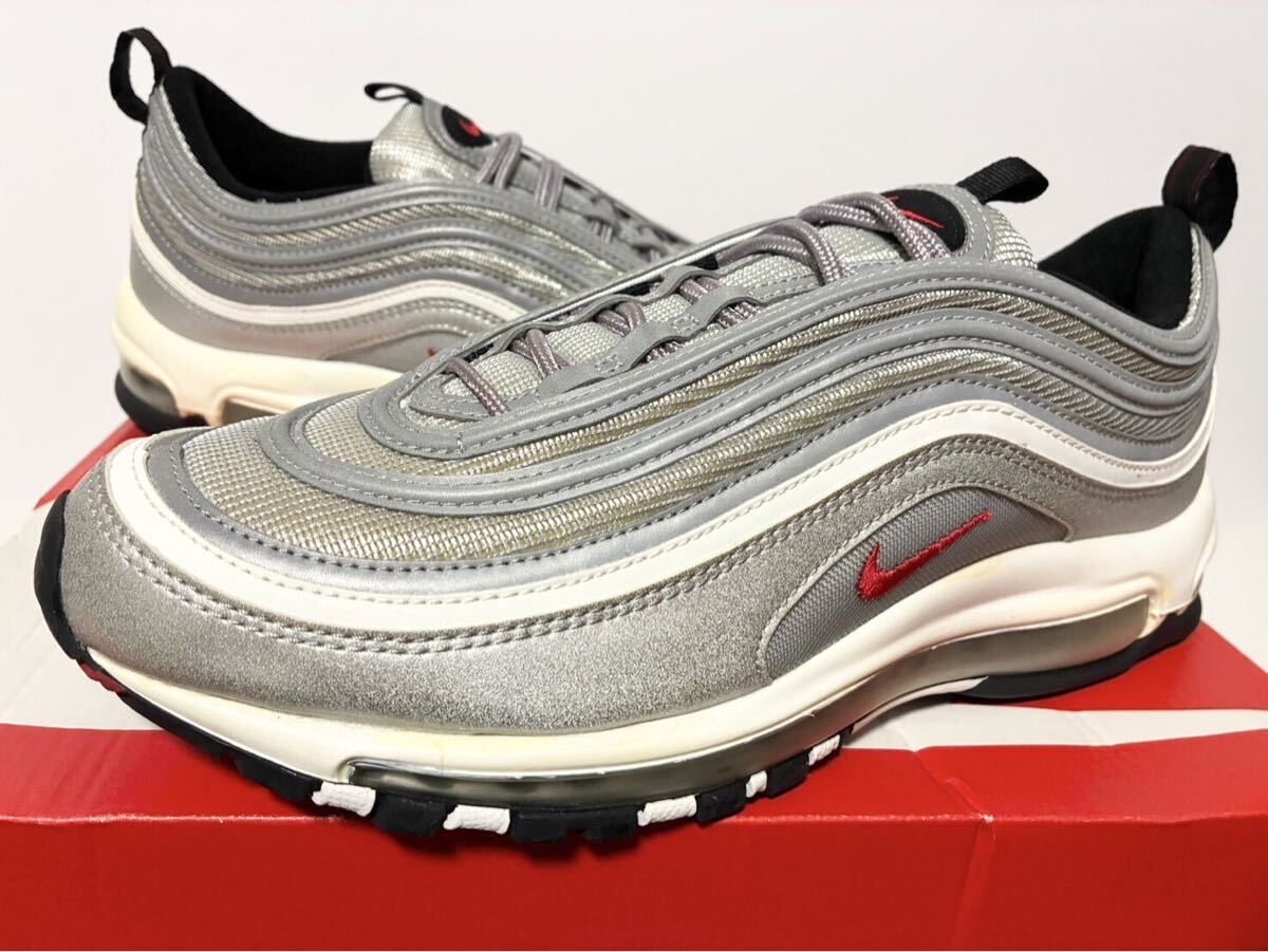 2016 新品箱付 NIKE AIR MAX 97 OG METALLIC SILVER BULLET RED ナイキ エア マックス メタリック シルバー レッド 28.5cm 10.5 884421-001