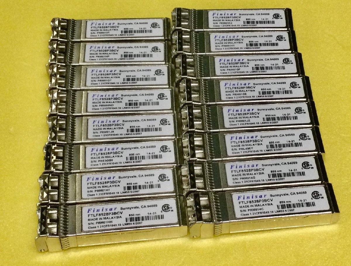 $ 【16個セット】 Finisar FTLF8528P3BCV SFP+ トランシーバー 850nm 8Gbps FC / 10G モジュール