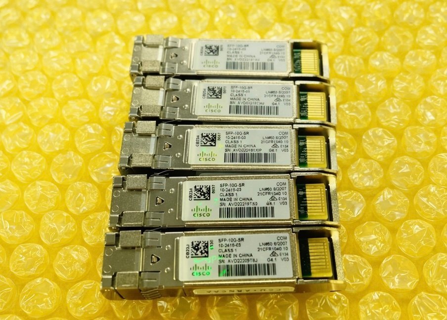 $【5個セット】Cisco SFP-10G-SR SFP+ トランシーバー 10GBASE-SR シスコ 新品同様品/新古品