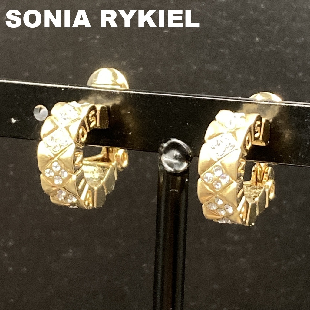 【人気】SONIA RYKIEL / ソニアリキエル イヤリング ゴールド ラインストーン レディース アクセサリー/CYB150-6