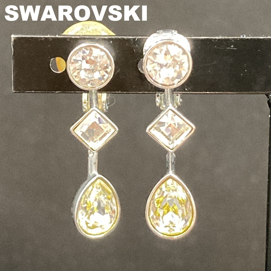 【人気】SWAROVSKI / スワロフスキー イヤリング 3連 クリスタル シルバー レディース アクセサリー/CYB142-6