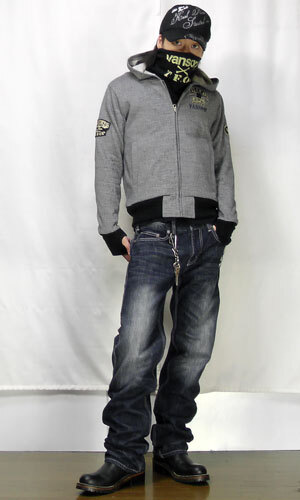VANSON バンソン 武装戦線 コラボ　スウェット 裏ボア パーカー 刺繍 L グレー フェイスウォーマー ジャケット ブランド スカル ドクロ