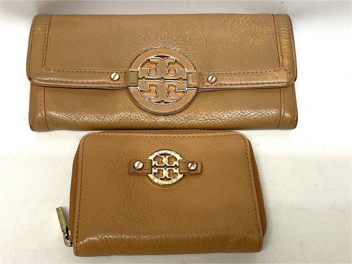 トリーバーチ TORY BURCH　長財布とキーリング付きコインケース　2個セット　レザー　ベージュ　12時間以内に発送