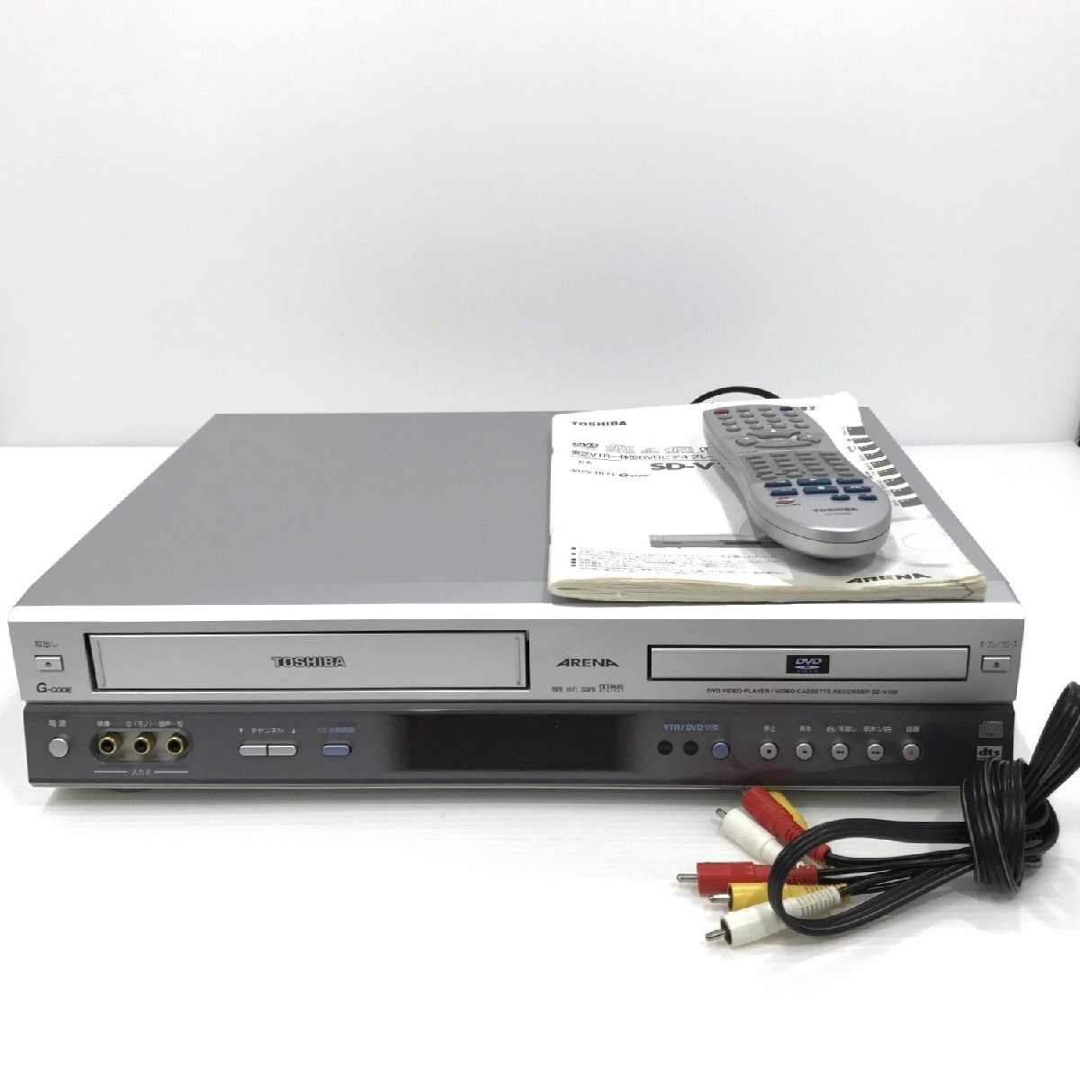 ジャンク 東芝 TOSHIBA VTR一体型DVDビデオプレーヤー SD-V190 2002年製 リモコン付属 通電確認 DVD動作不安定 ビデオ基本動作確認【道楽札