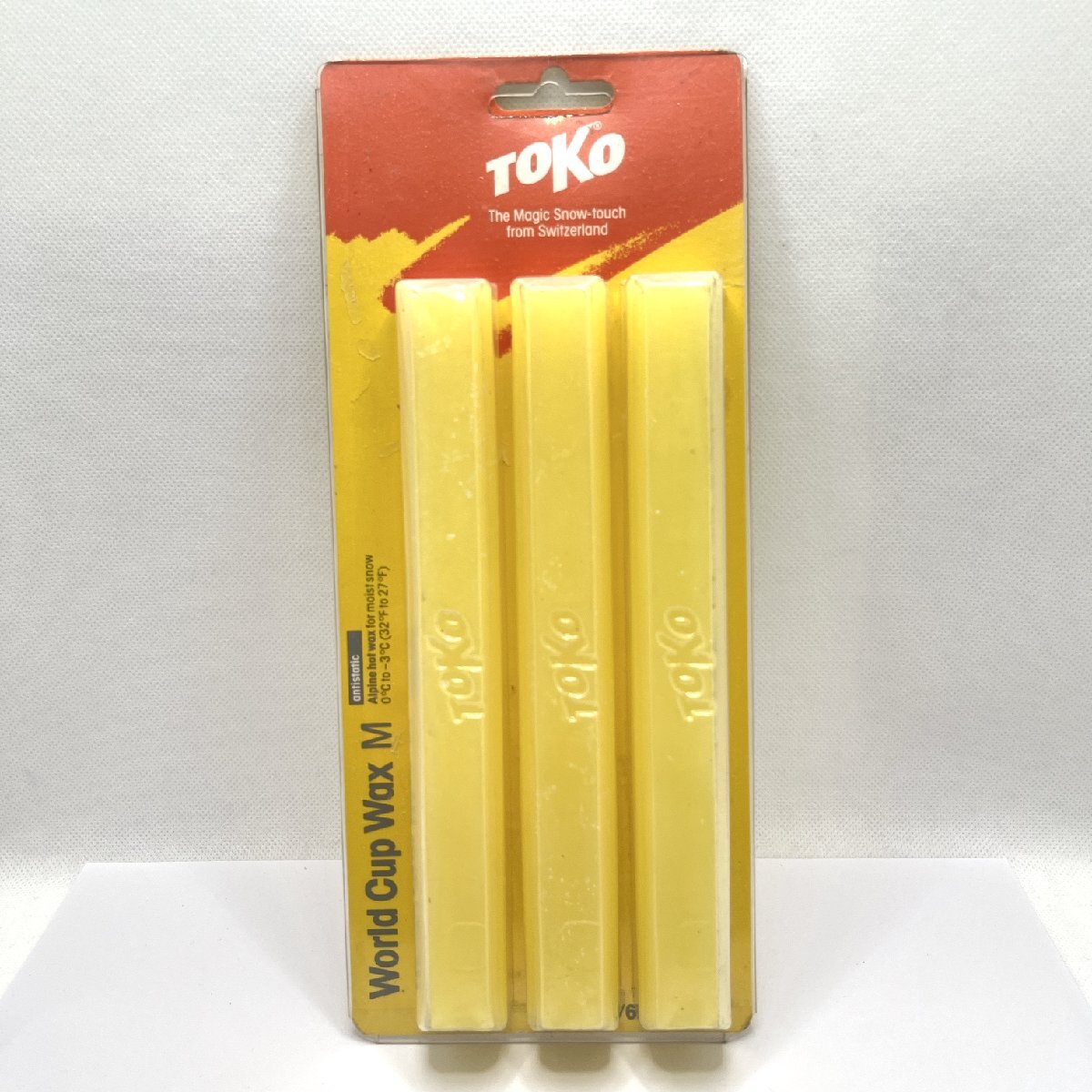 TOKO スキーワックス World Cup Wax M（YELLOW） 0℃ to -3℃ Alpine ホットワックス 180g スノボ 69077 トコ 固形 保管品 【道楽札幌