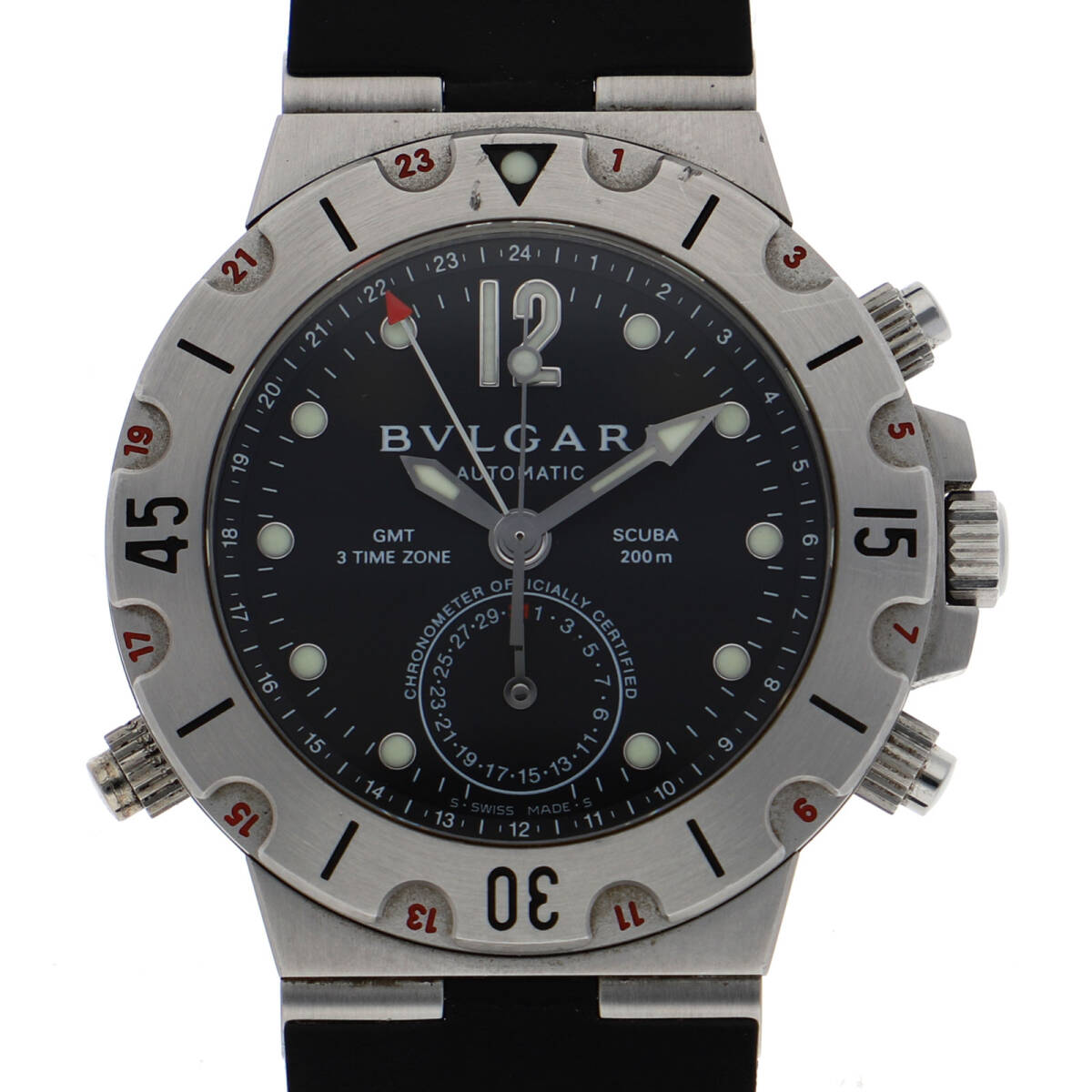 BVLGARI ブルガリ SD38SGMT ディアゴノ スクーバー ブラックダイヤル SS/ラバー 自動巻き メンズ【130239】