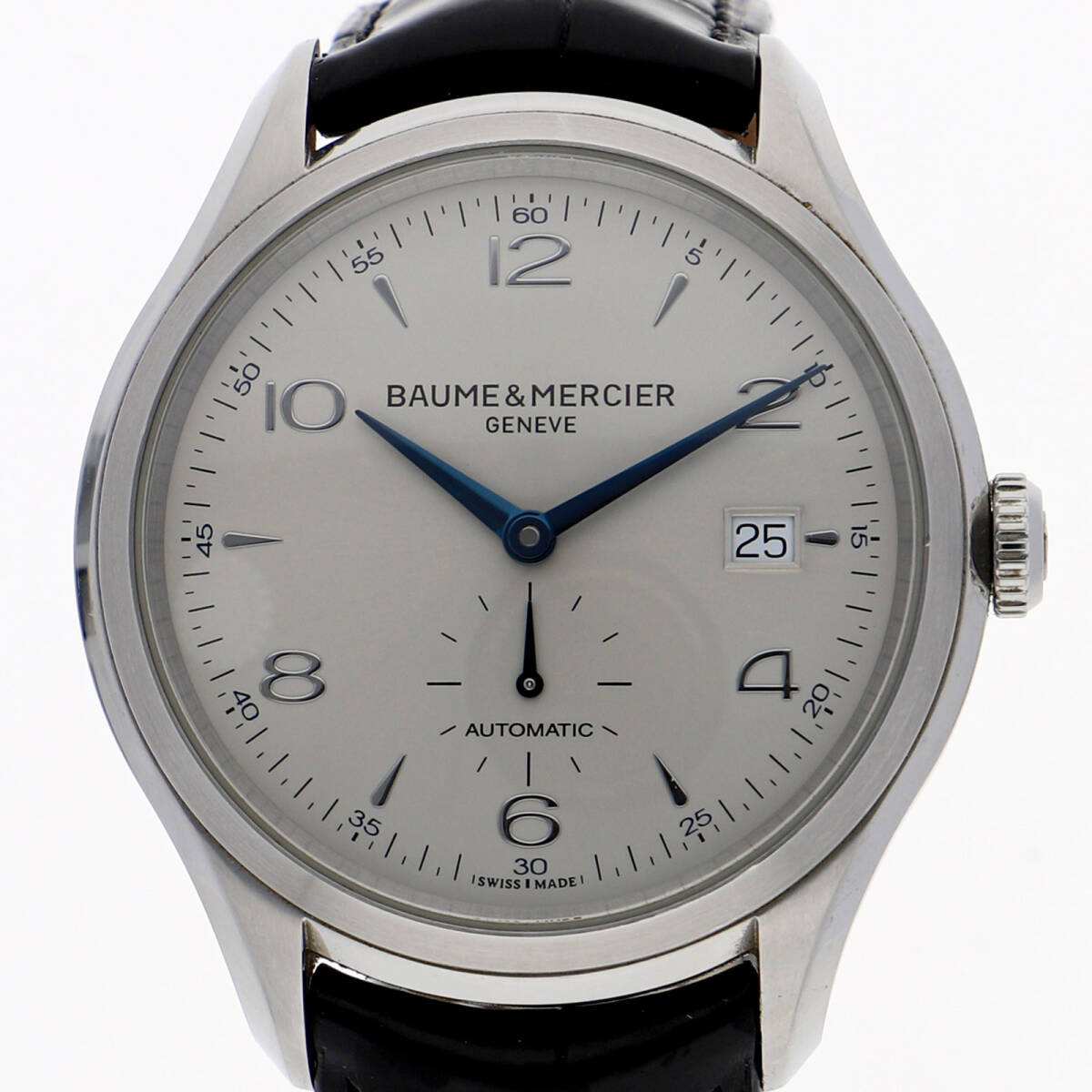 Baume & Mercier ボーム＆メルシェ クリフトン アイボリーダイヤル SS/レザー 自動巻き メンズ【141147】