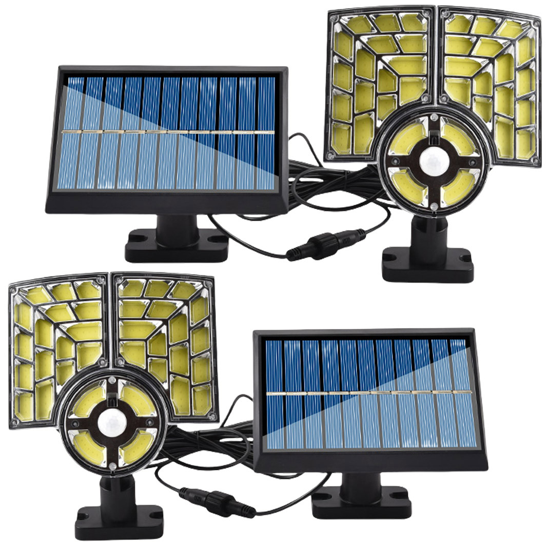 2個セット 新型 LEDソーラーライト LEDセンサーライト 防水　屋外照明 LED作業灯　防犯ライト屋外用ライト LEDライト 自動点灯センサー付き