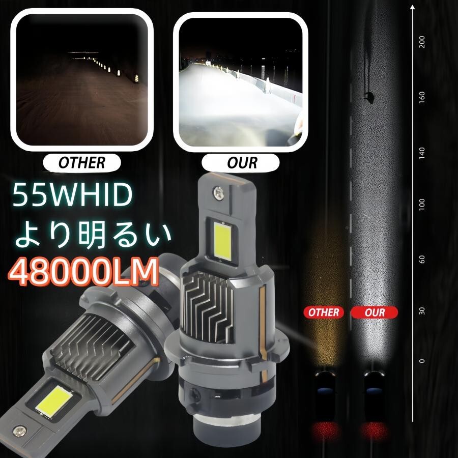 D4S D4R D2R D2S LEDバルブ LEDヘッドライト ポンつけ 爆光 12v 24v 車検対応　HIDをLED化　白 d2c d4c