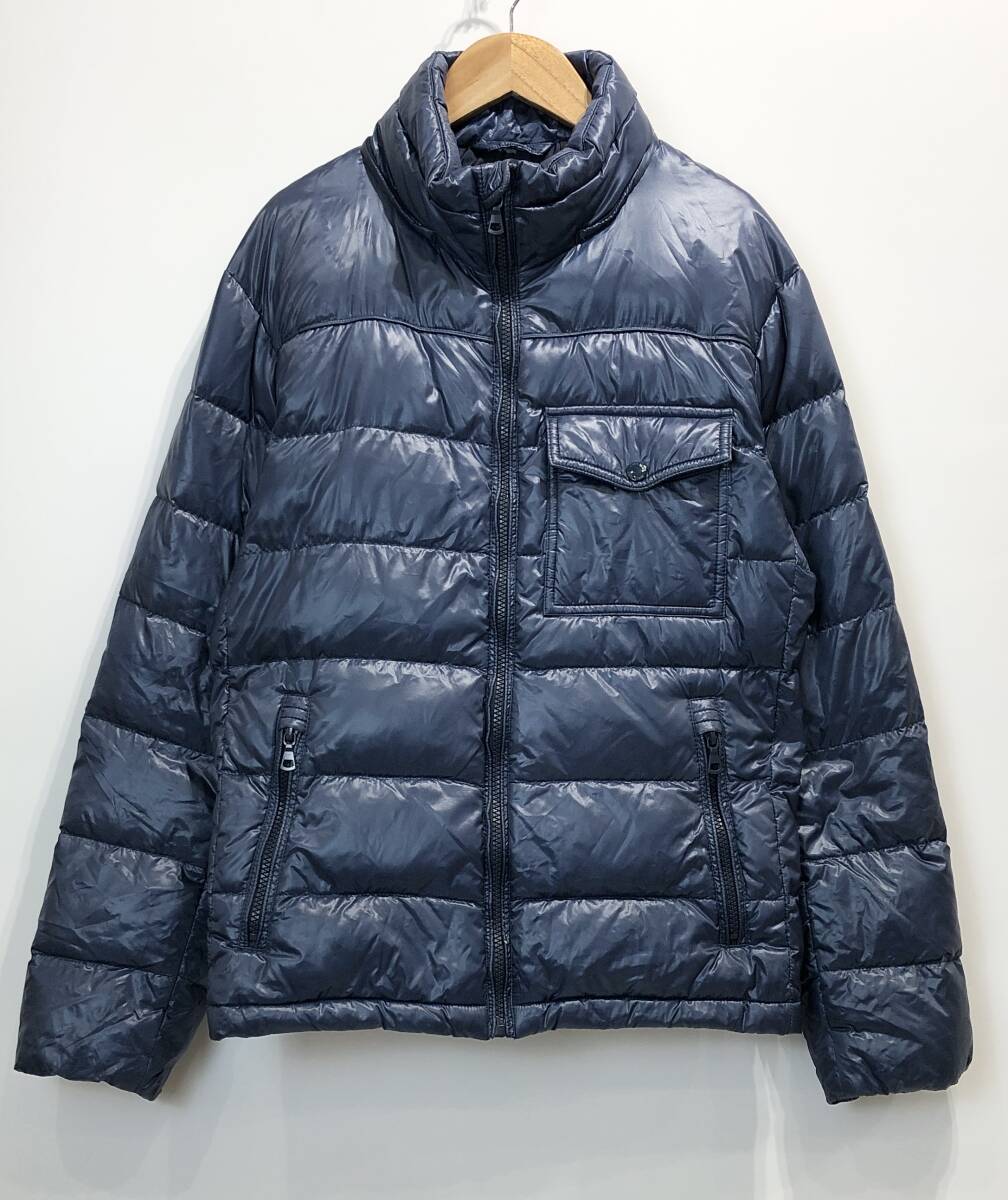UNIQLO ダウンジャケット 胸ポケット付き ジップアップ ブルー メンズ 315-073737 ユニクロ SIZE：M■F0127①