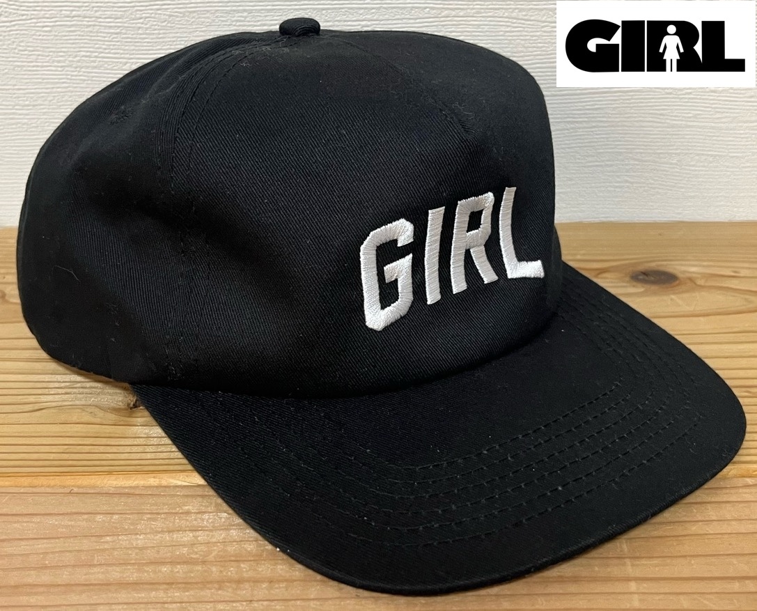 Girl Skateboard キャップ ブラック 古着 ガール スケートボード 帽子 スナップバックキャップ 黒 black