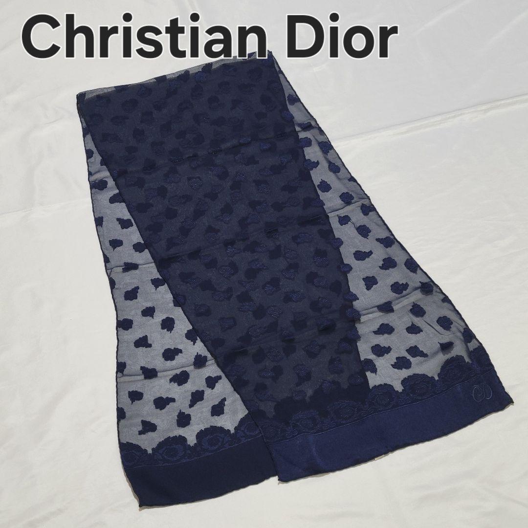 Christian Dior ディオール CDロゴ 花柄 シルクスカーフ