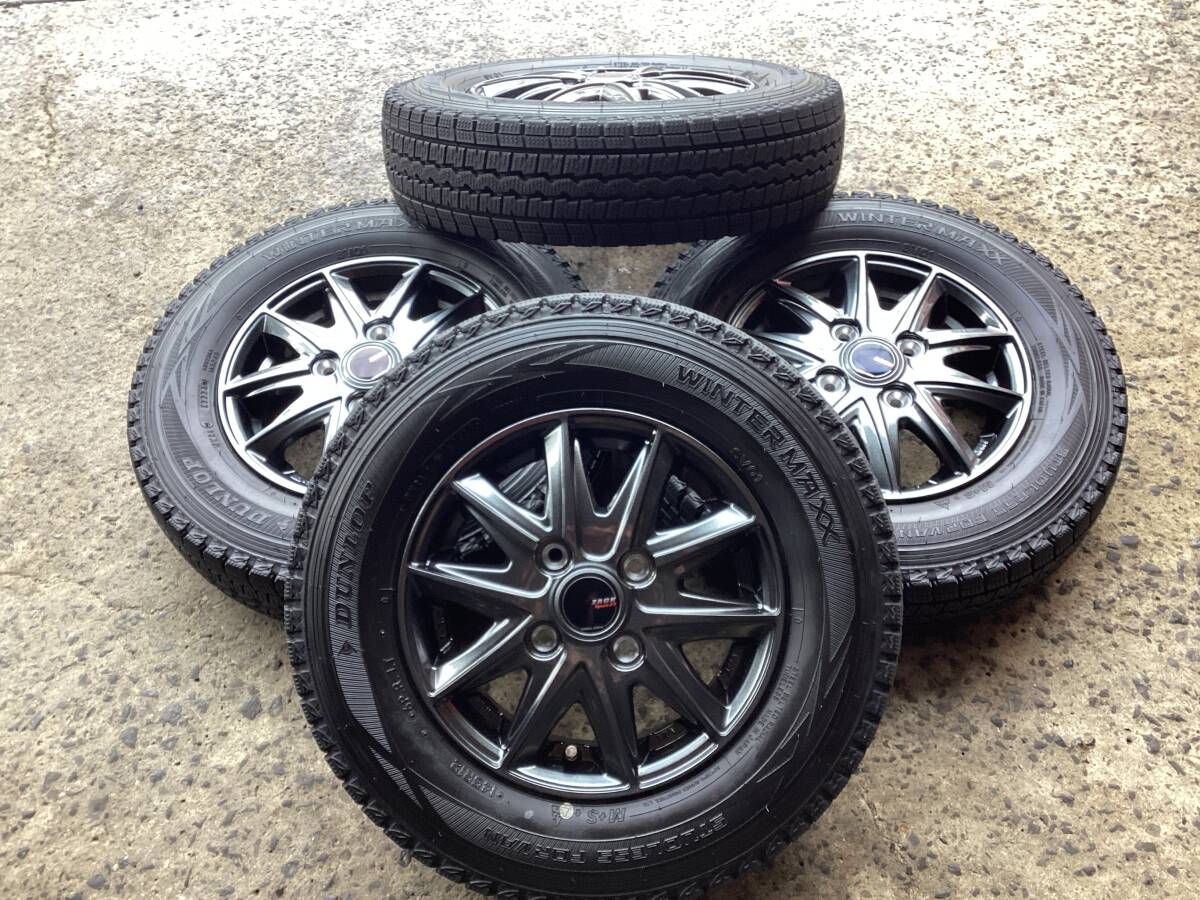 M9063 ZACK 未使用 12インチ 3.5J +45 100/4H＆145R12 6PR ミゾ有 スタッドレス 4本 軽トラック 軽バン