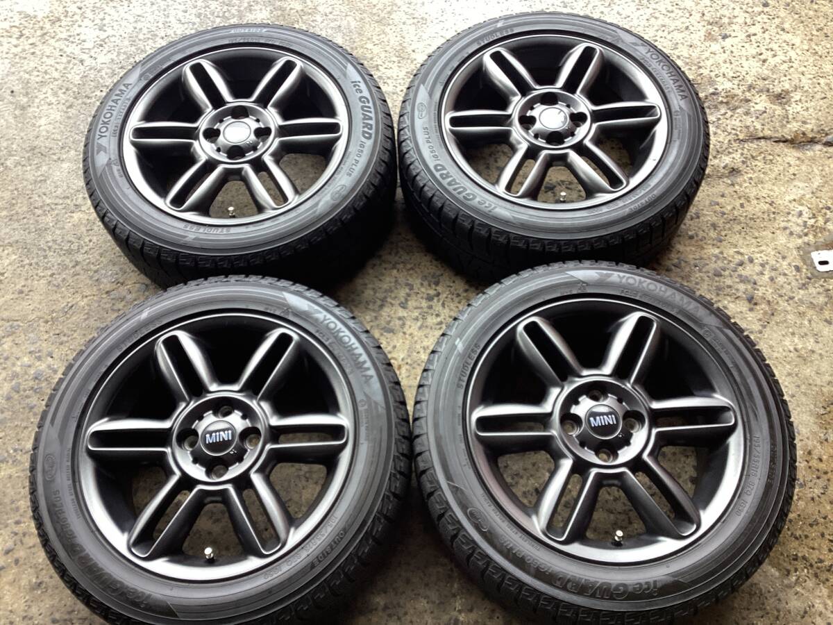 M9074 BMW MINI純正 16インチ 6.5J +48 100/4H 後塗り＆195/55R16 スタッドレス 4本 R55 R56 R57 