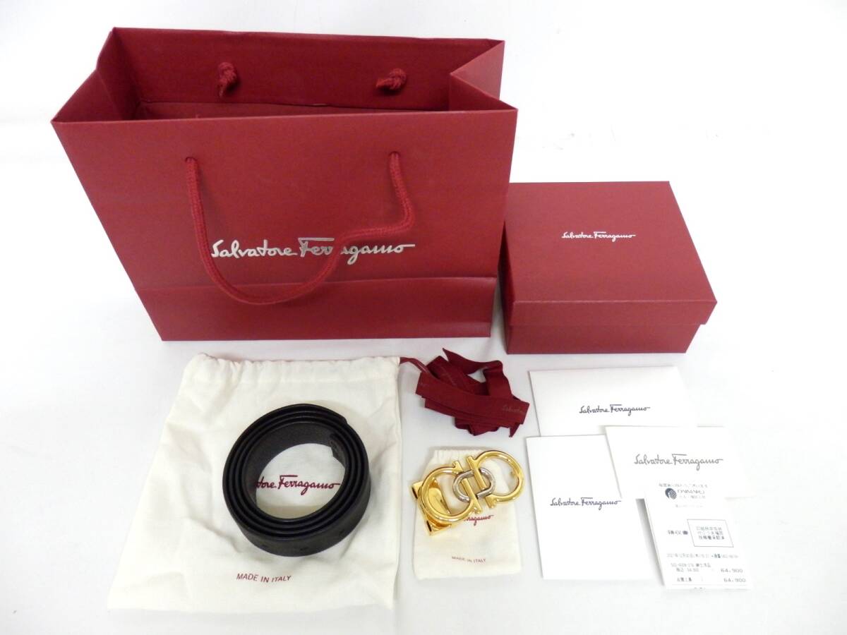 172H107A◆Salvatore Ferragamo サルヴァトーレフェラガモ ガンチーニ ベルト 