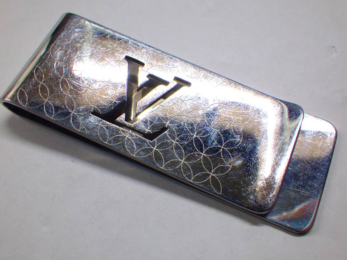 172H501A♪LOUIS VUITTON ルイヴィトン ビルクリップ・シャンゼリゼ M65041 シルバー スティール マネークリップ 中古